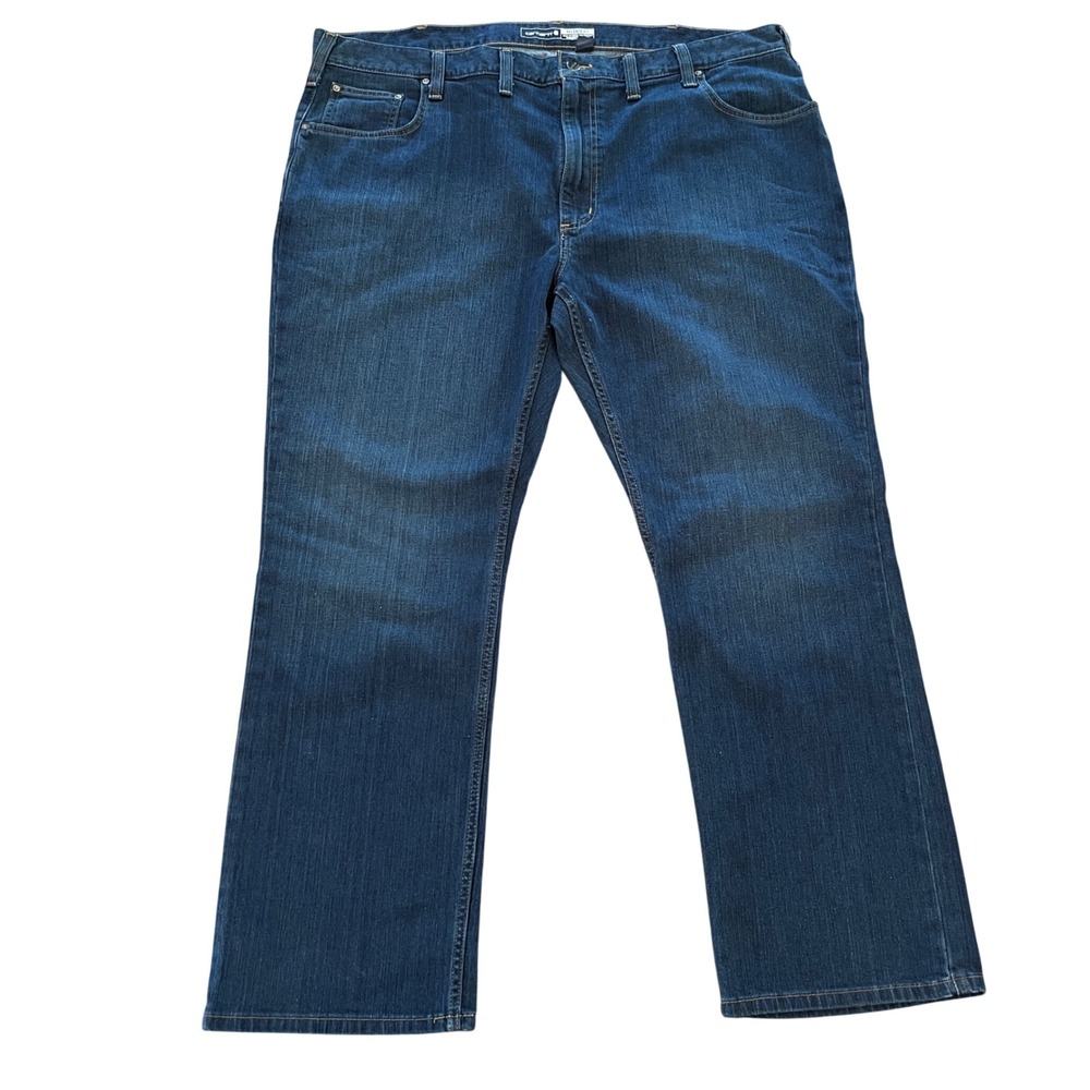 Carhartt Relaxed Fit Jeans Mens 44x30 Dark Wash Blue Denim Straight Leg Workwear